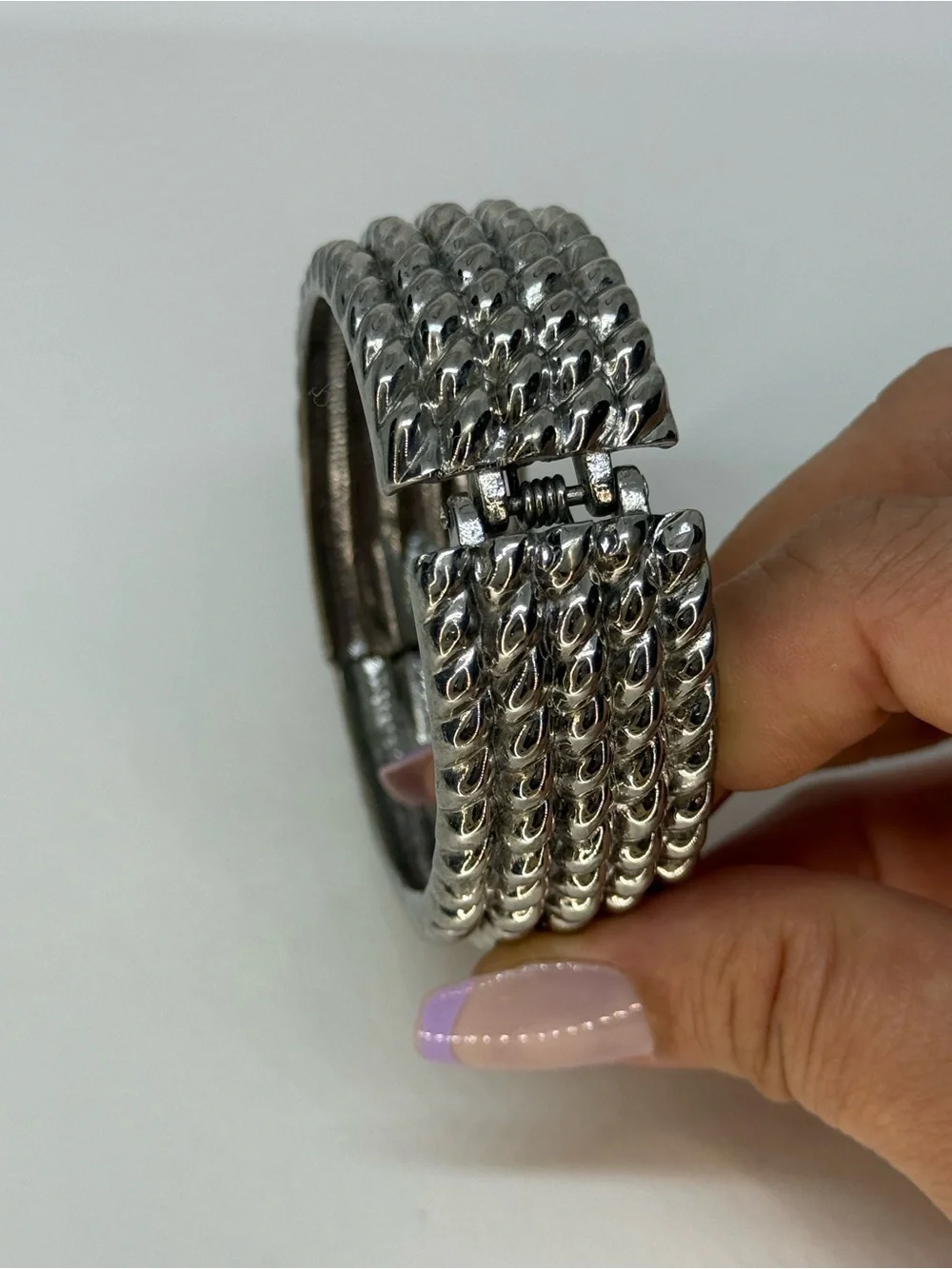 Chunky Twisted Link Silver Bracelet